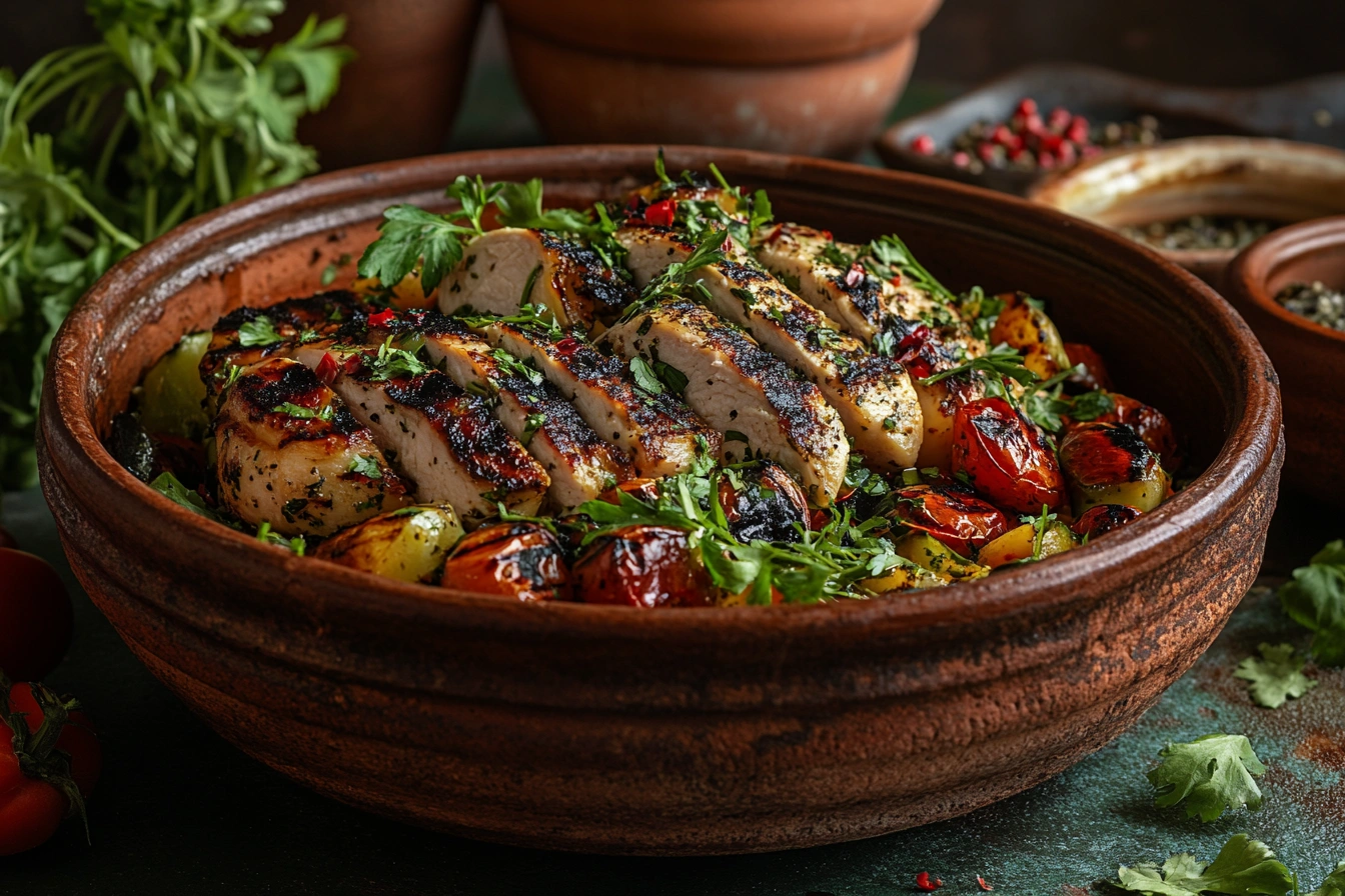 Запечені овочі з куркою